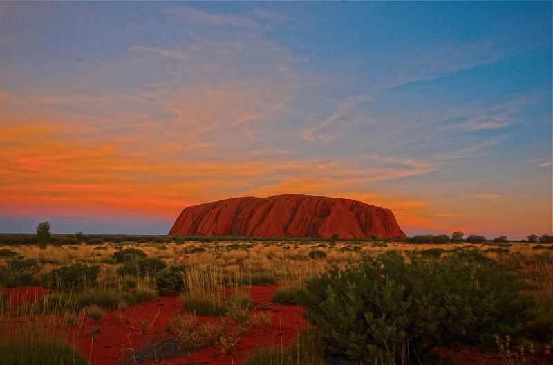Abendrot über Uluru/Ayers Rock