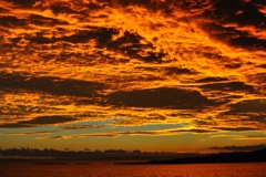 Dusk seen from the diveboat in Jervis Bay