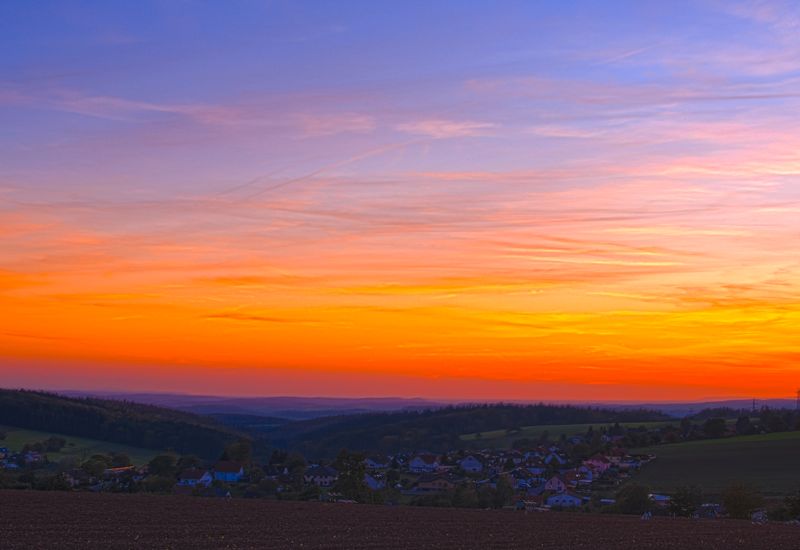 Abendrot über Haag, Baden-Württemberg